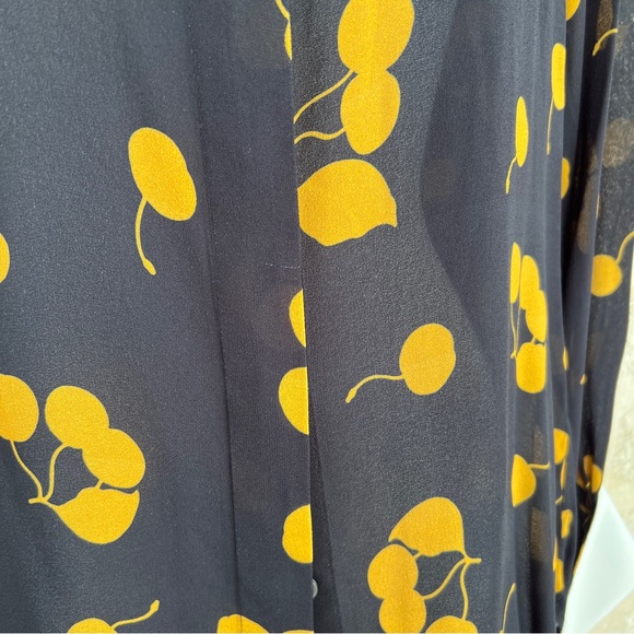 3.1 Phillip Lim blouse button up cherries navy gold 4 - Picture 8 of 10
